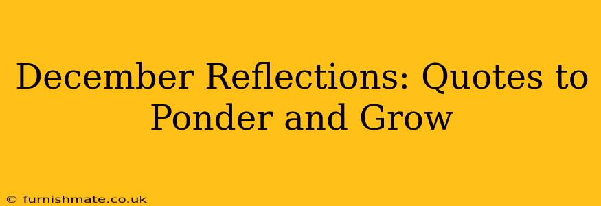 December Reflections: Quotes to Ponder and Grow