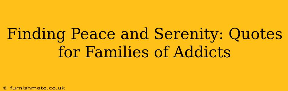 Finding Peace and Serenity: Quotes for Families of Addicts